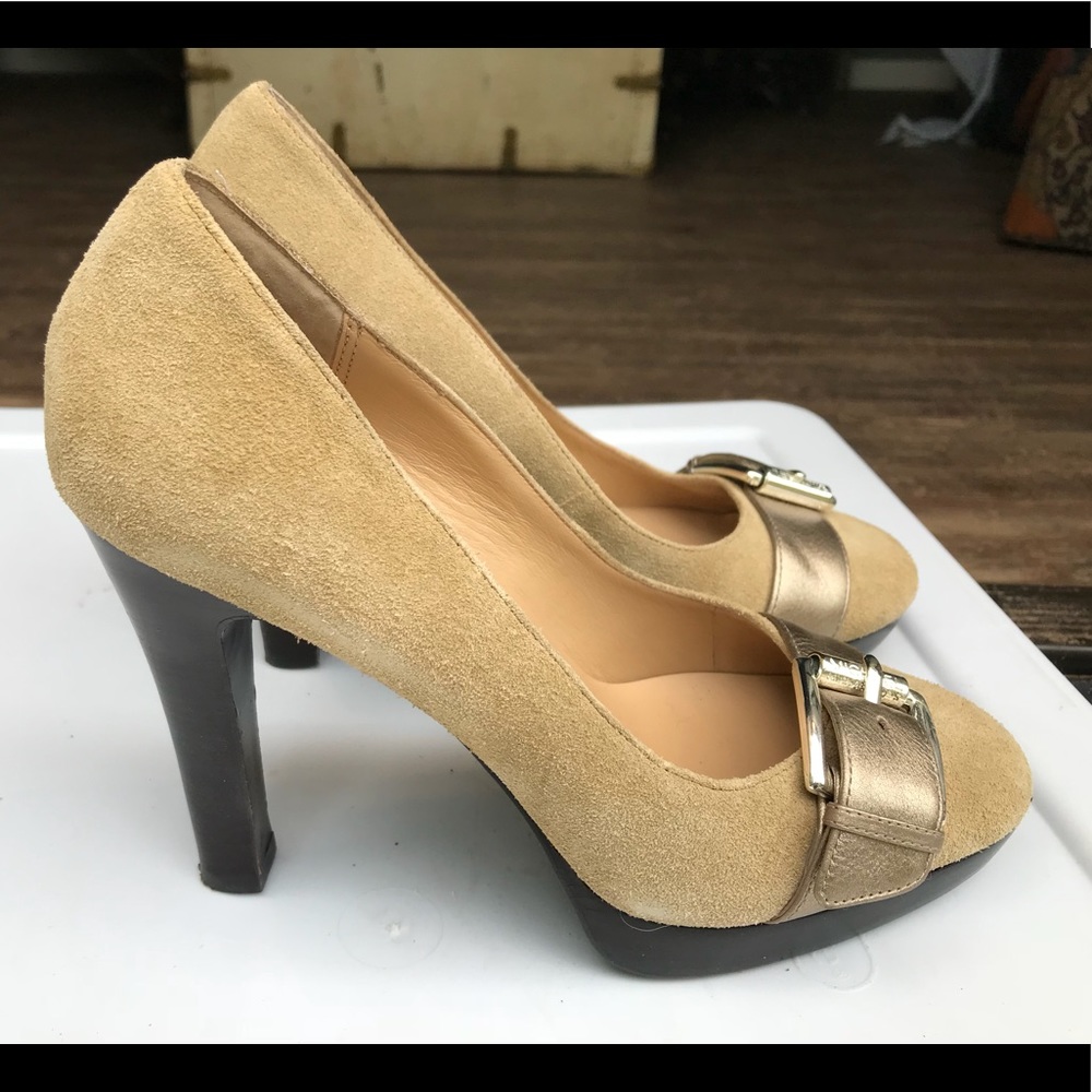 Michael Kors suede platform heels